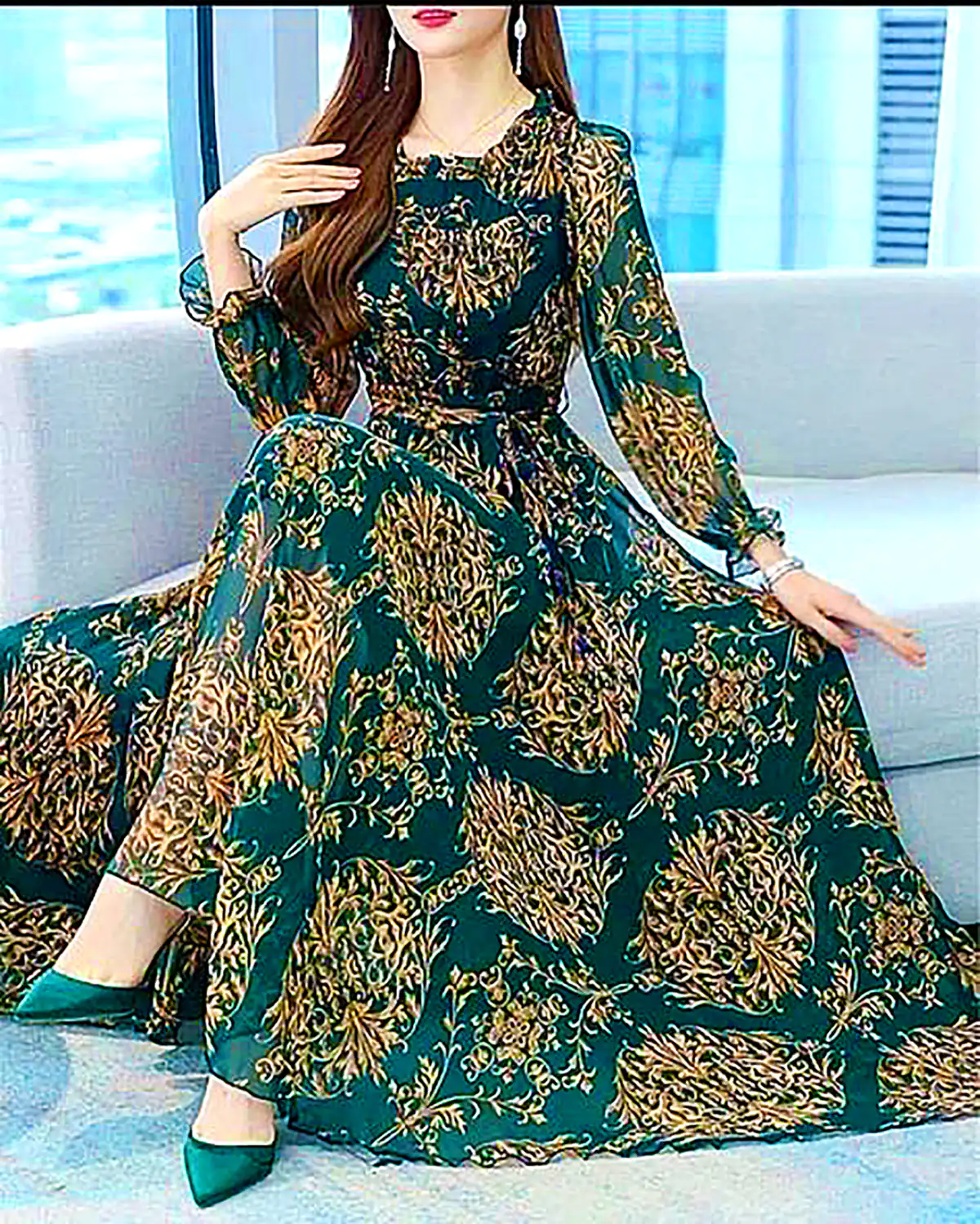 پیراهن چین چینی رنگارنگ و شیک