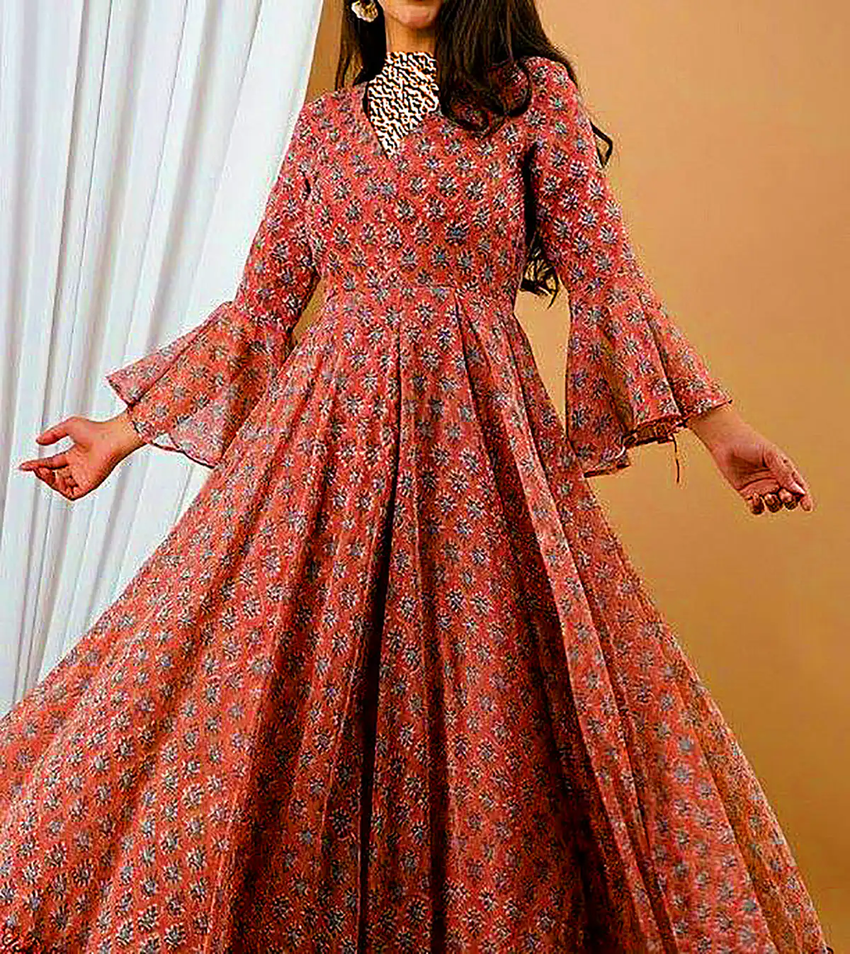 پیراهن چین چینی رنگارنگ و شیک