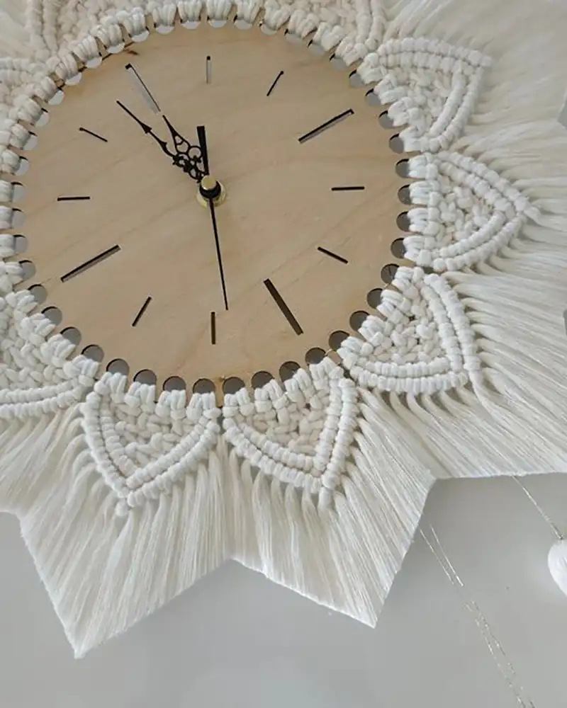مدل ساعت دیواری مکرومه (جدیدترین مدل های ترند امسال ۱۴۰۴ - ۲۰۲۵) مدل ساعت دیواری مکرومه