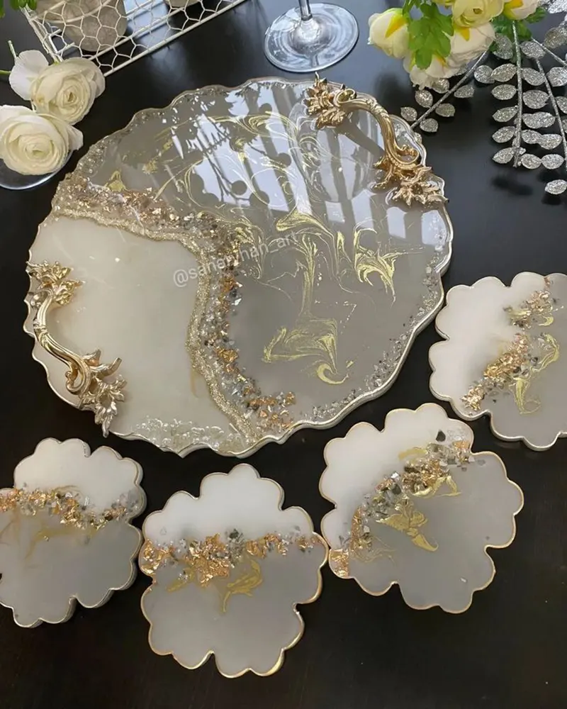 ست ظروف شیک رزینی پذیرایی