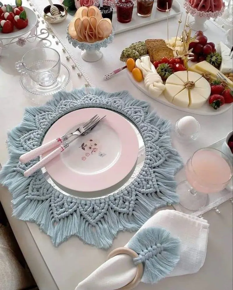 مدل زیر بشقابی مکرومه