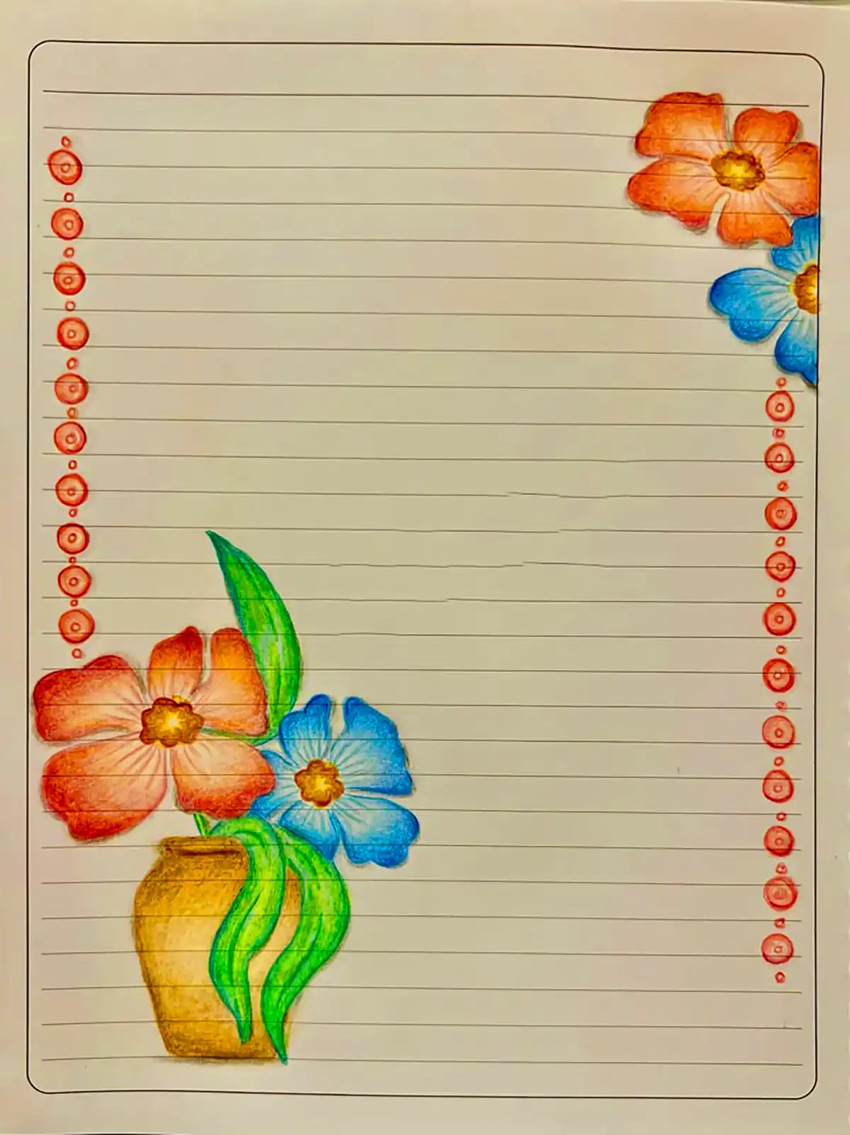 حاشیه دفتر املا طرح گل