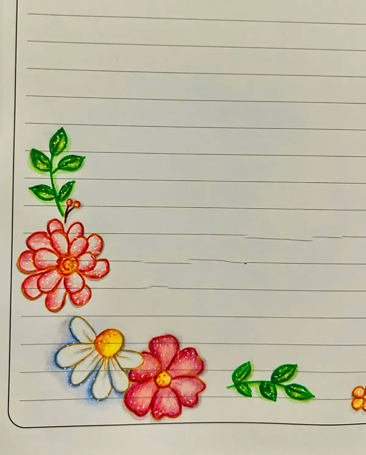حاشیه دفتر املا طرح گل