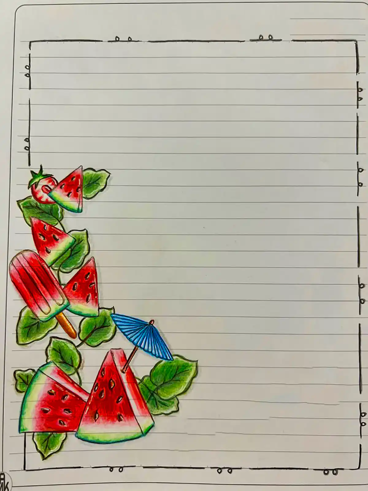 حاشیه دفتر املا طرح گل