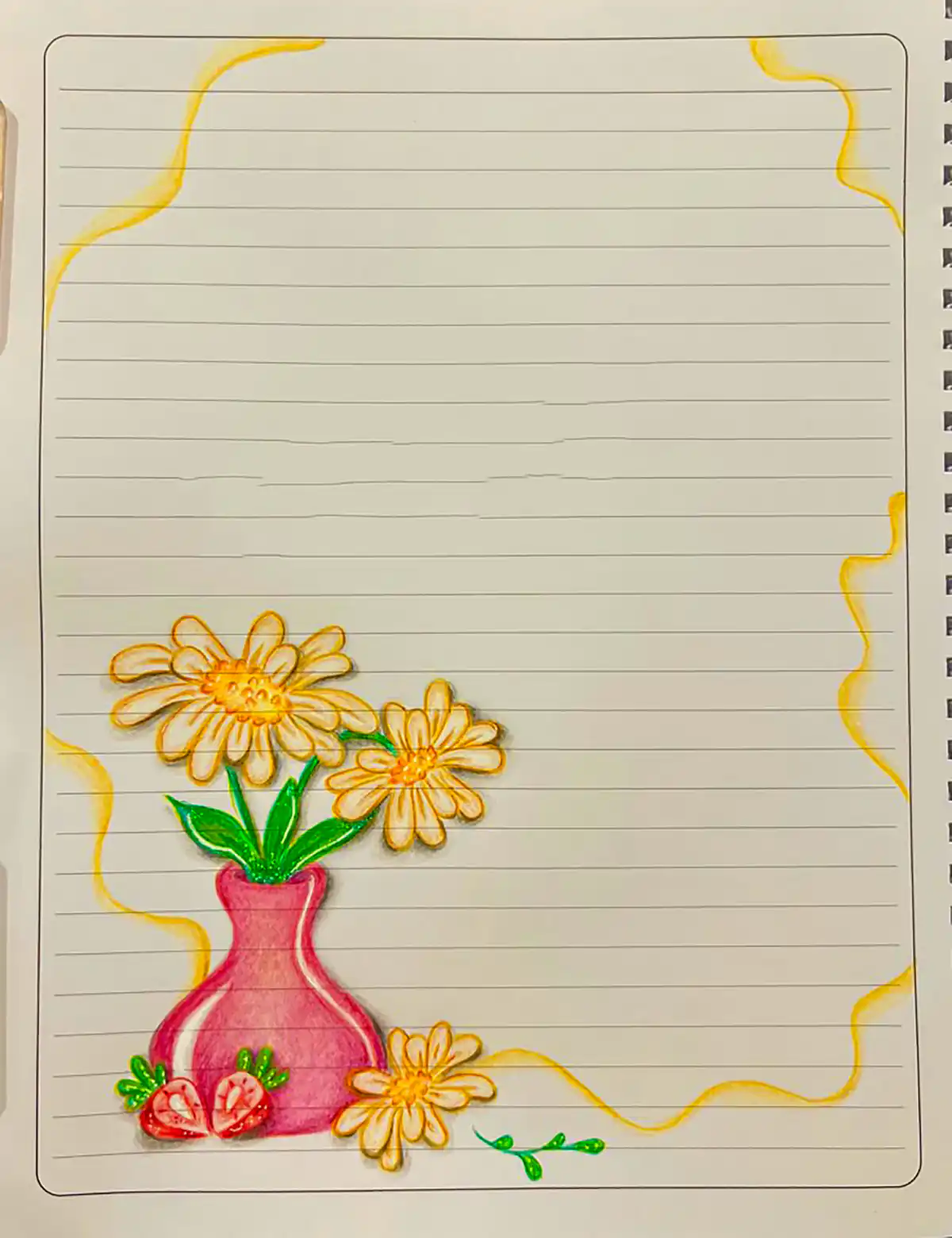 حاشیه دفتر املا طرح گل