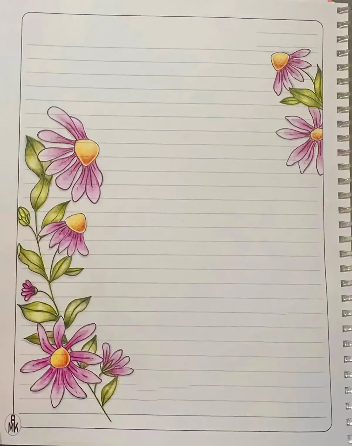 حاشیه دفتر املا طرح گل