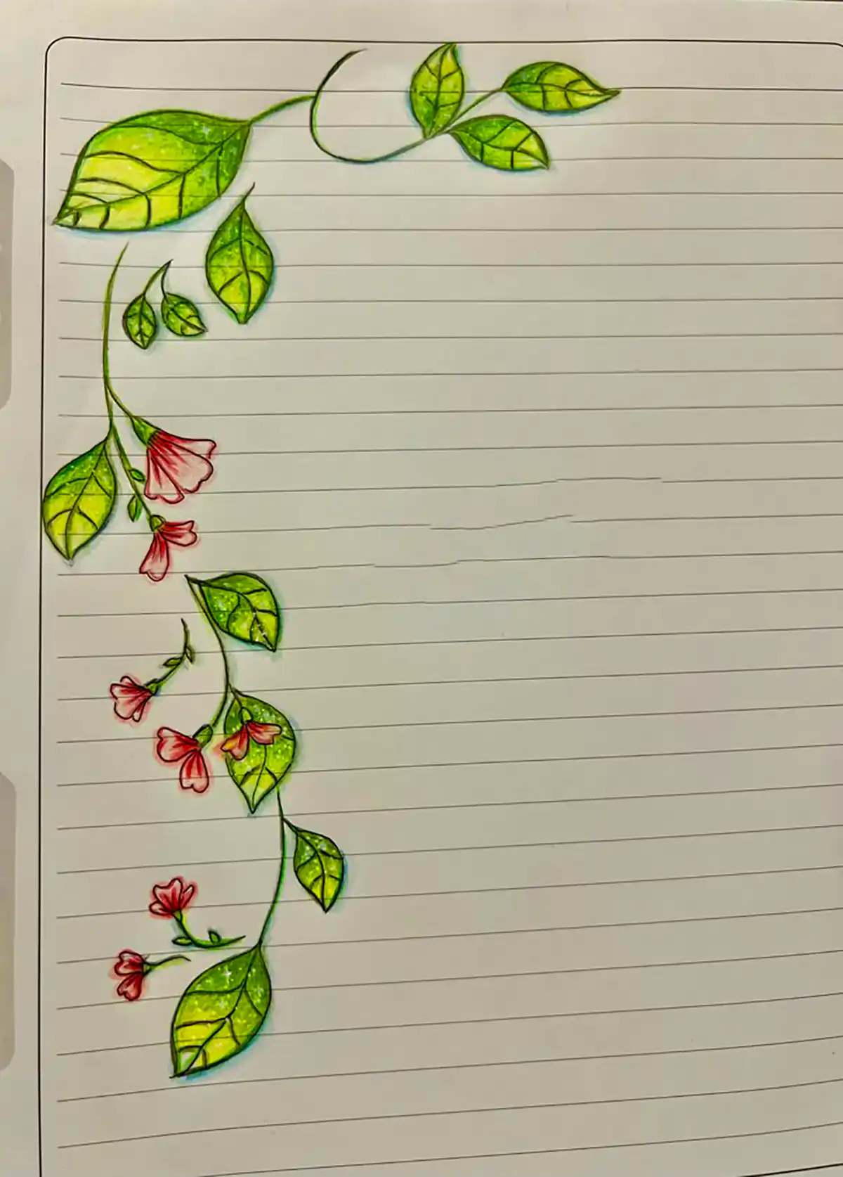 حاشیه دفتر املا طرح گل
