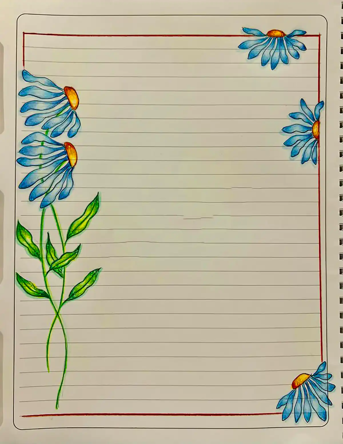حاشیه دفتر املا طرح گل