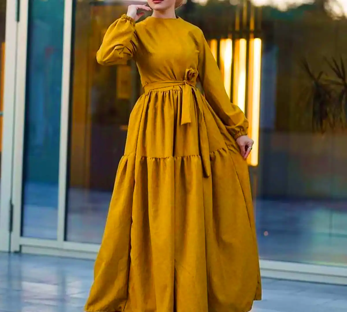 پیراهن مخمل شیک زنانه
