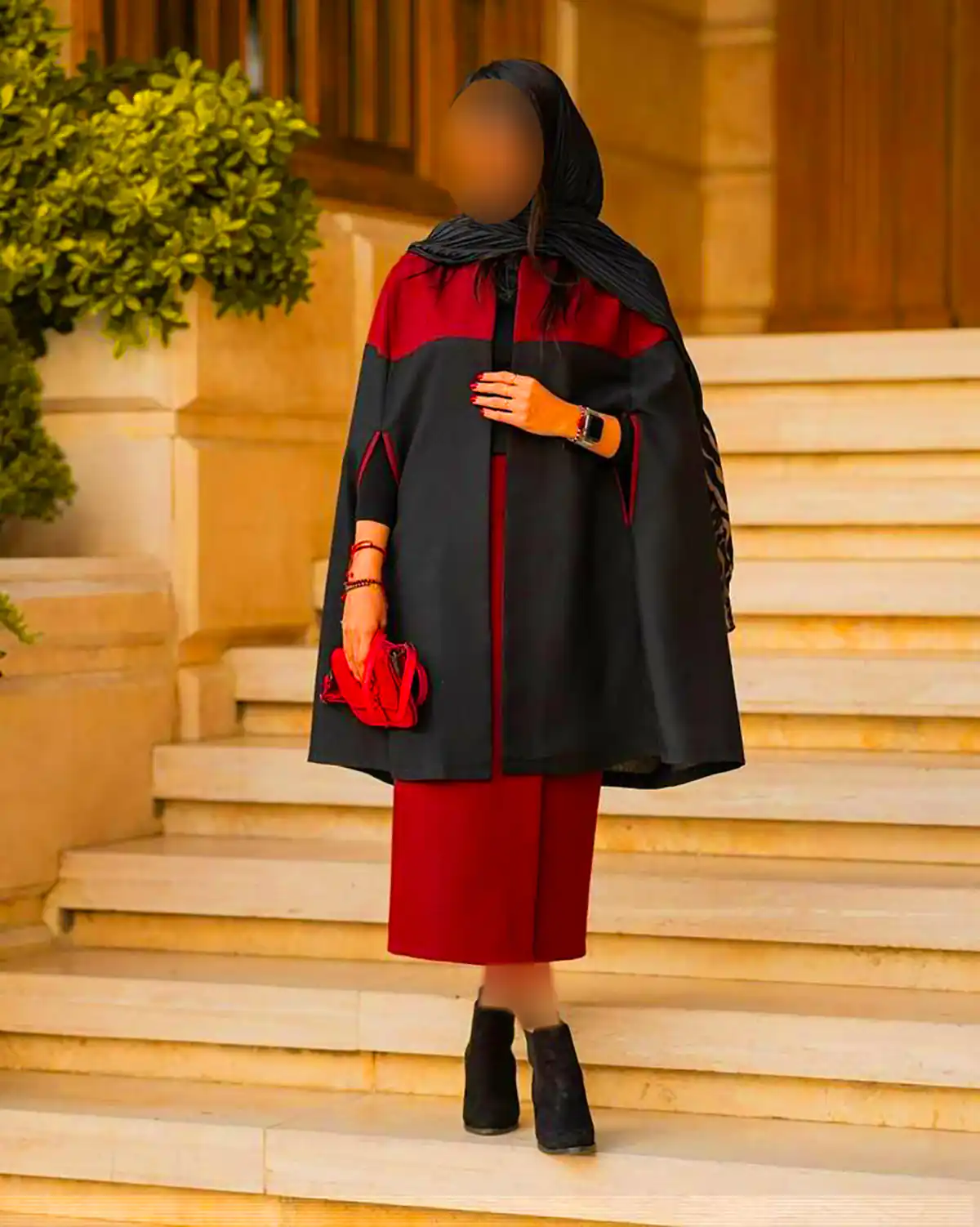 تیپ زمستونی شیک با مانتو چری