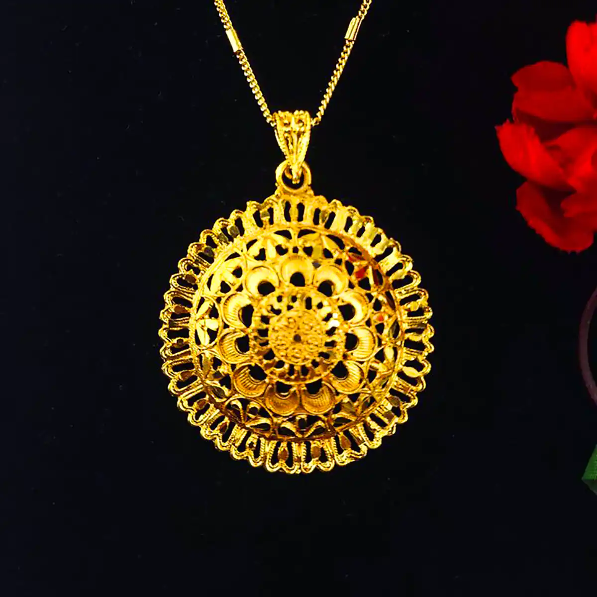 توگردنی طلا طرح گل