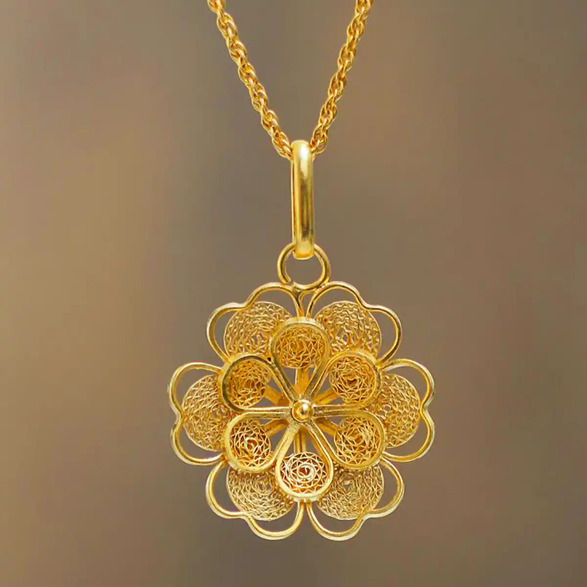 توگردنی طلا طرح گل