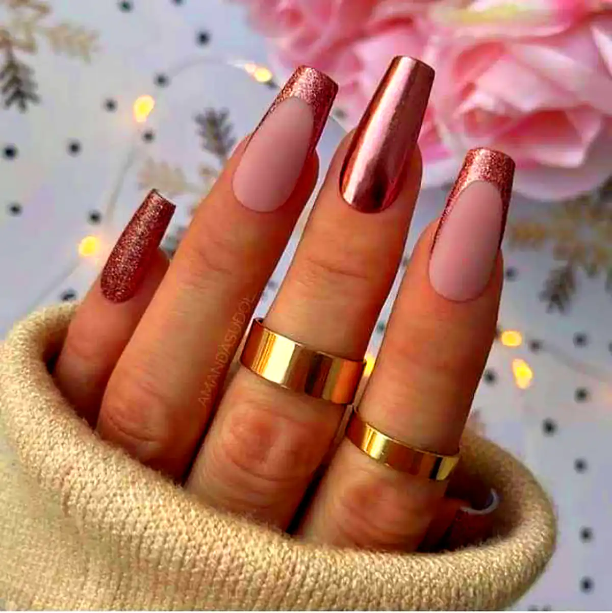 ناخن آینه ای براق خاص