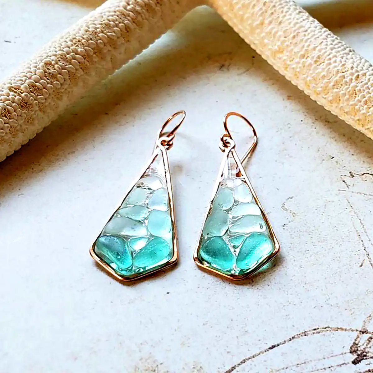 گوشواره رنگی شیشه‌ای