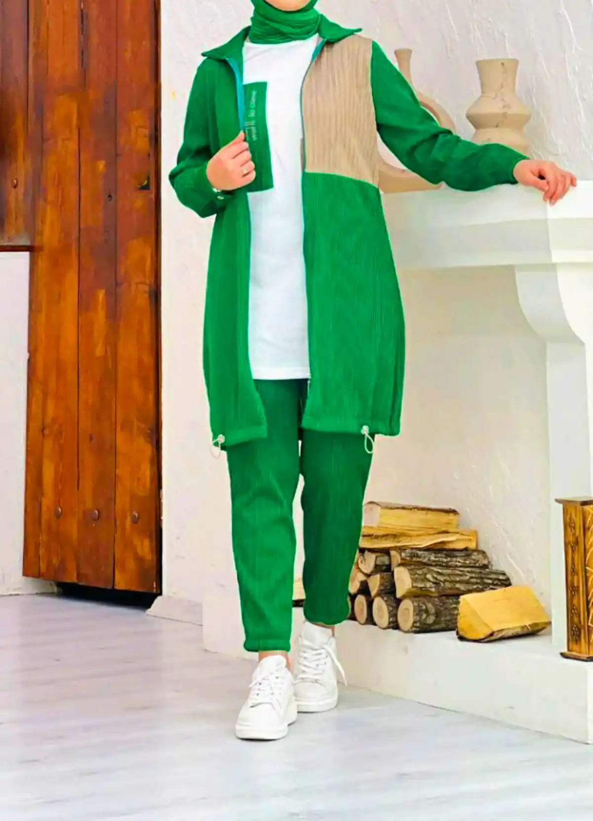 تونیک و شلوار شیک سبز