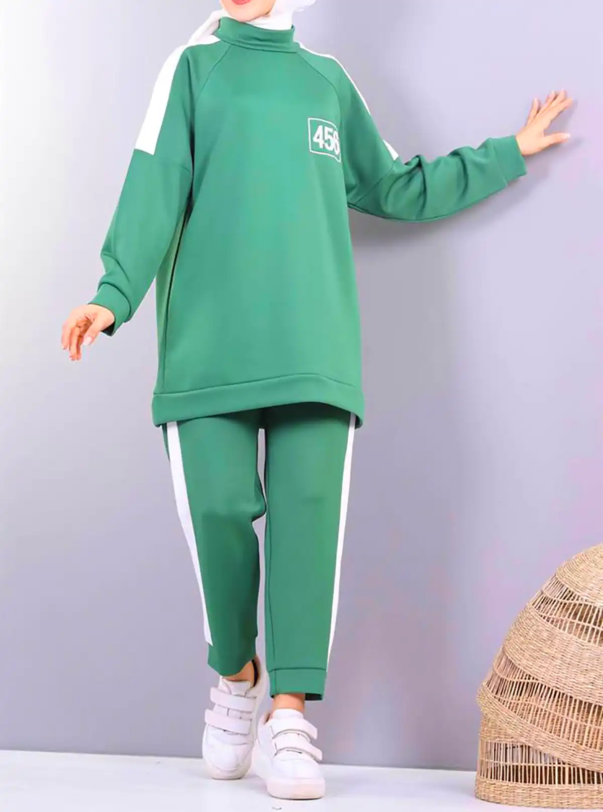 تونیک و شلوار شیک سبز