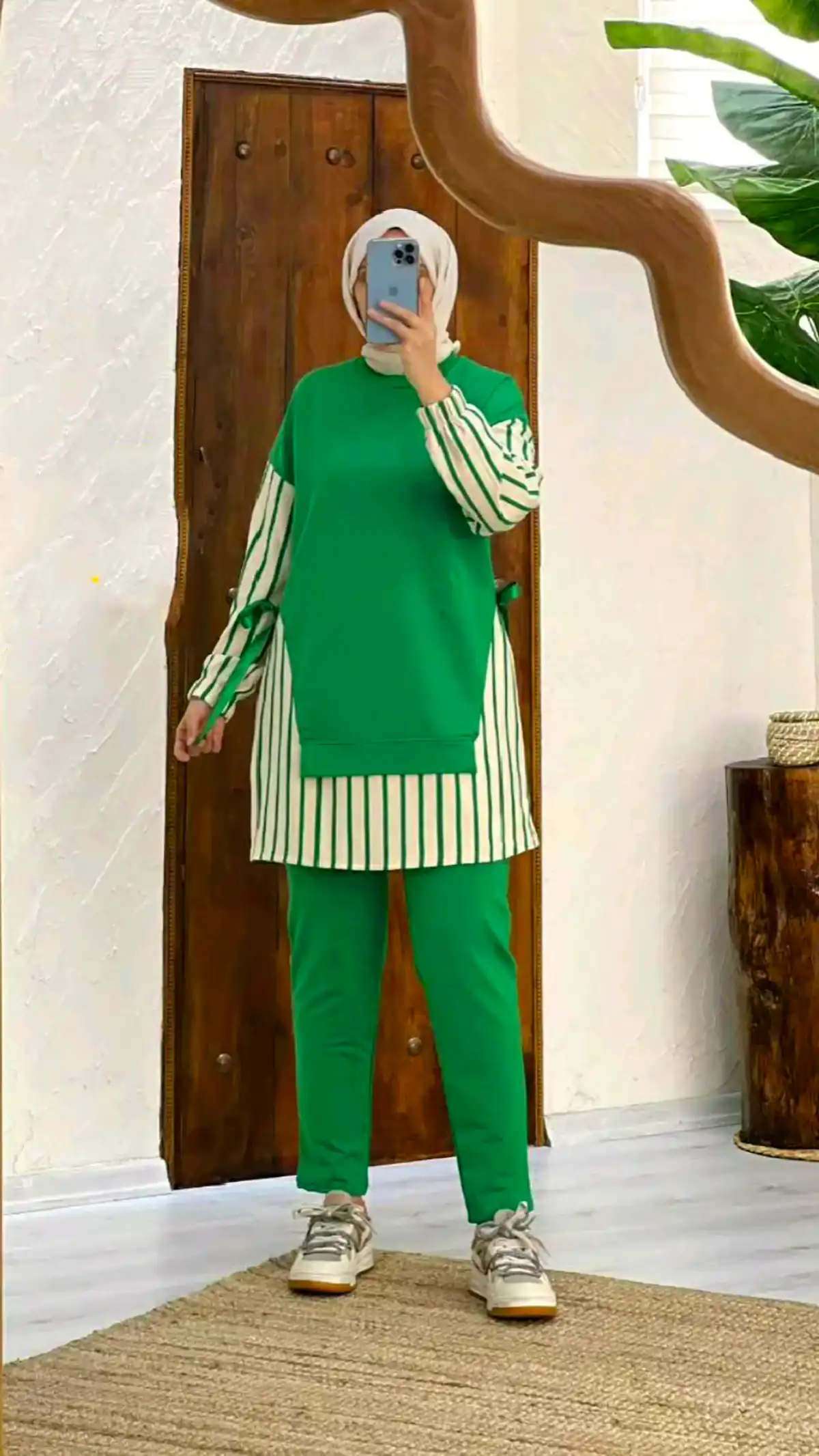 تونیک و شلوار شیک سبز
