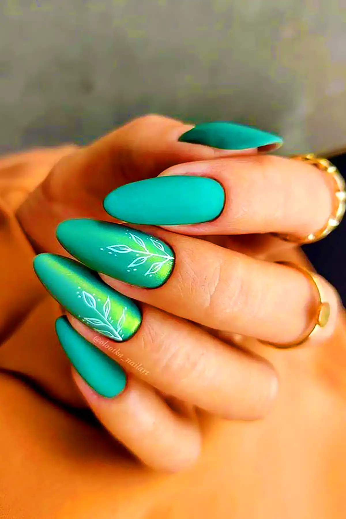 طرح ناخن سبز کله غازی