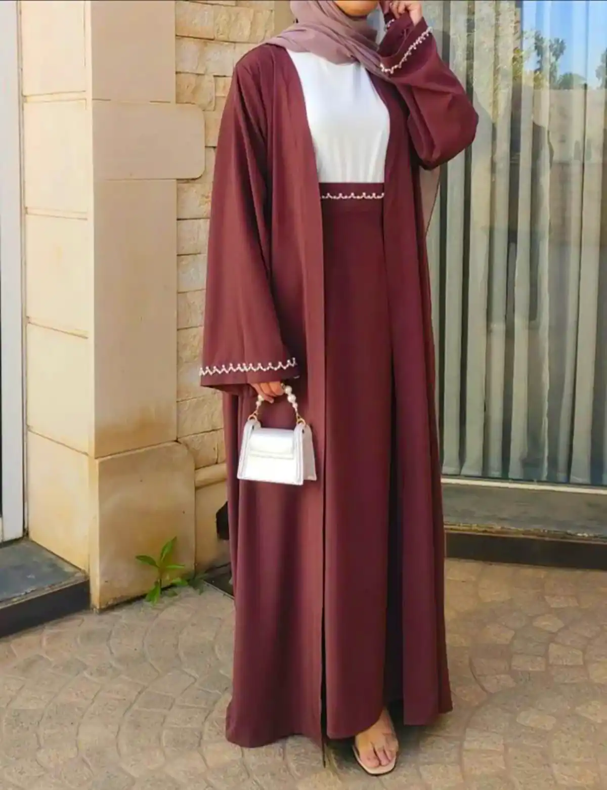 پیراهن یقه گرد نخی ساده