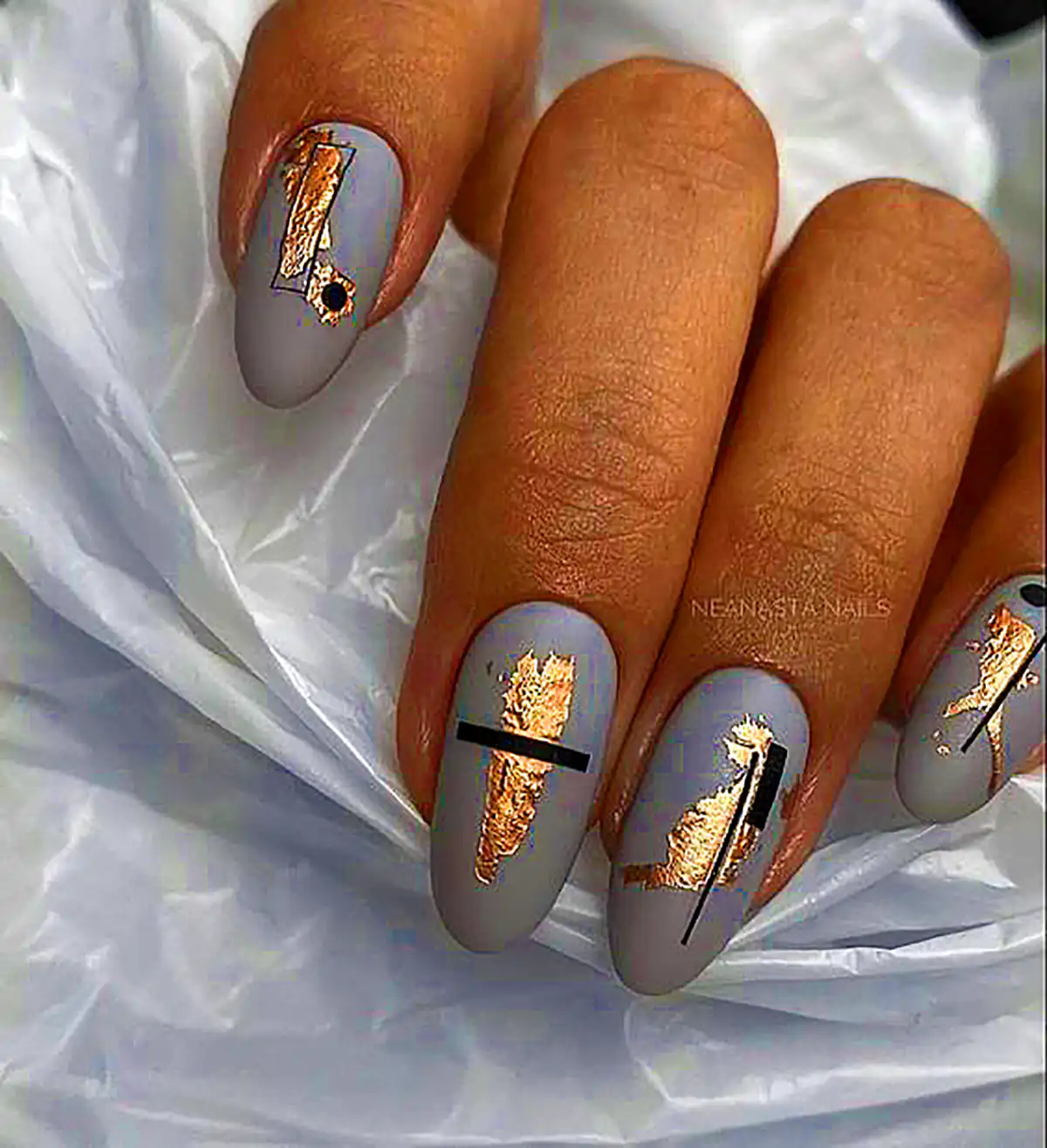 طرح ناخن پتینه ورق طلا 