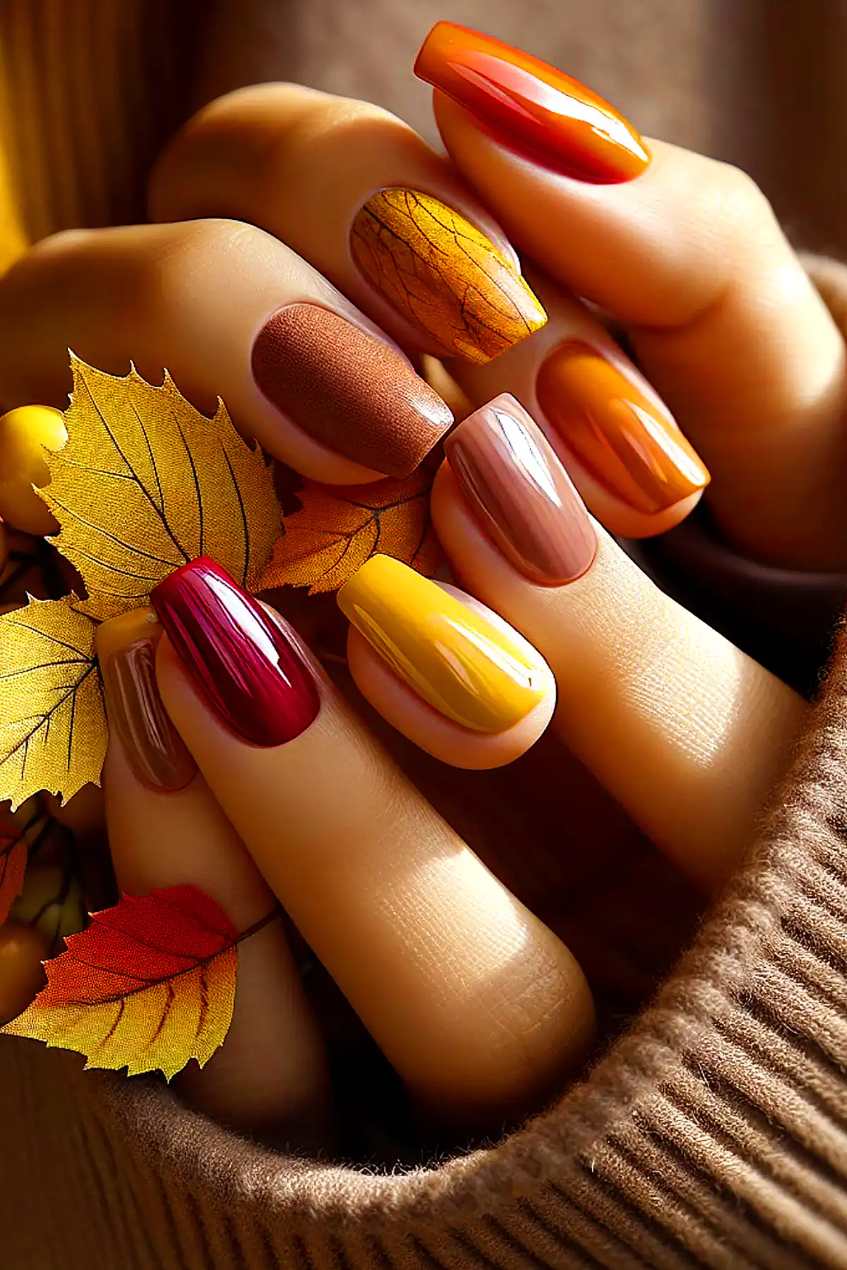 لاک‌ژل مدرن پاییزی