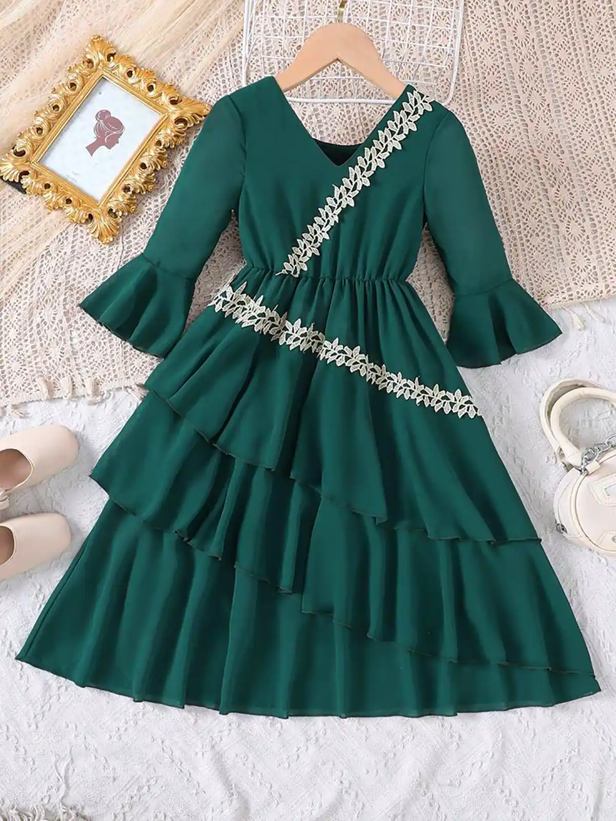 پیراهن چیندار نخی دخترونه