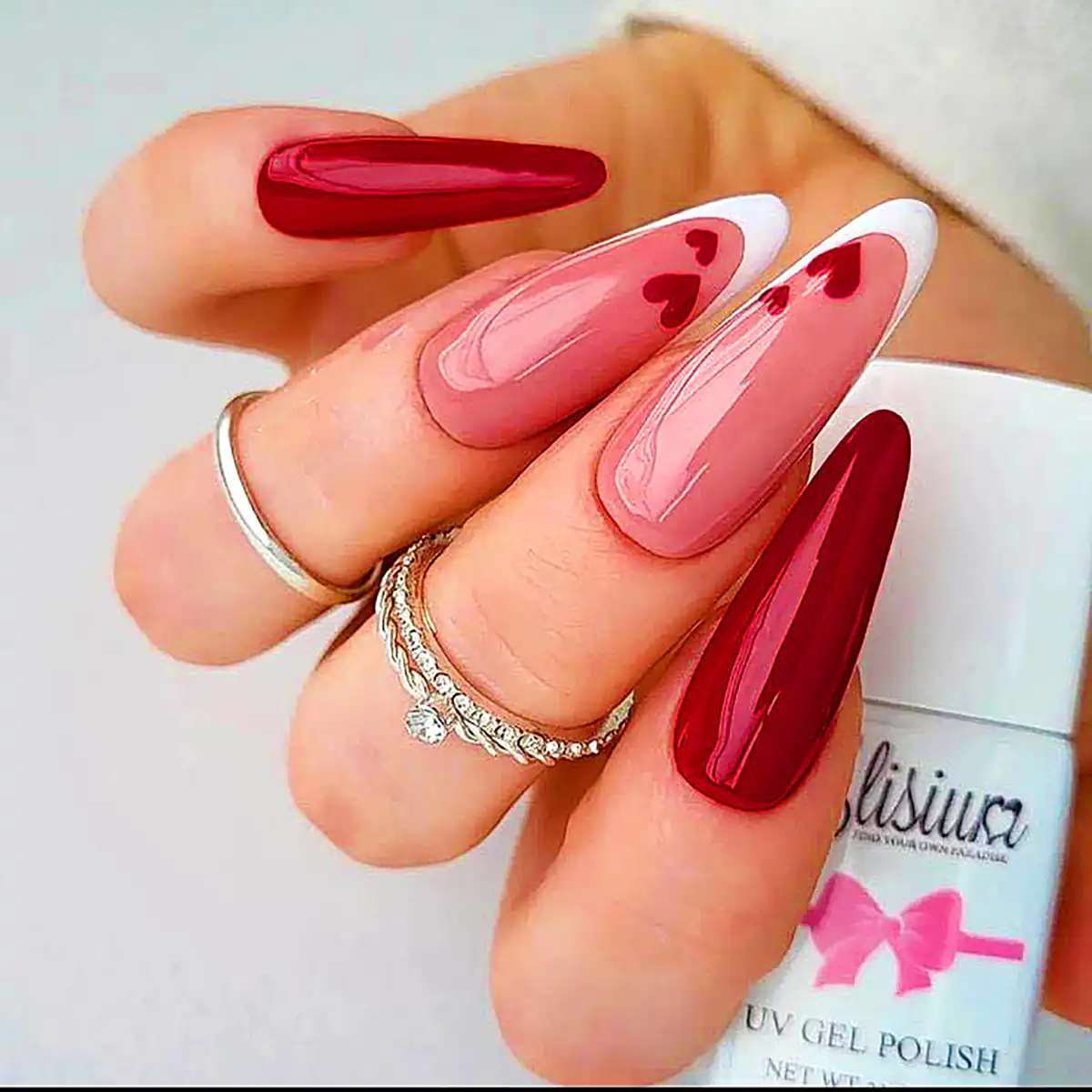 طرح ناخن قلبی کوچولو