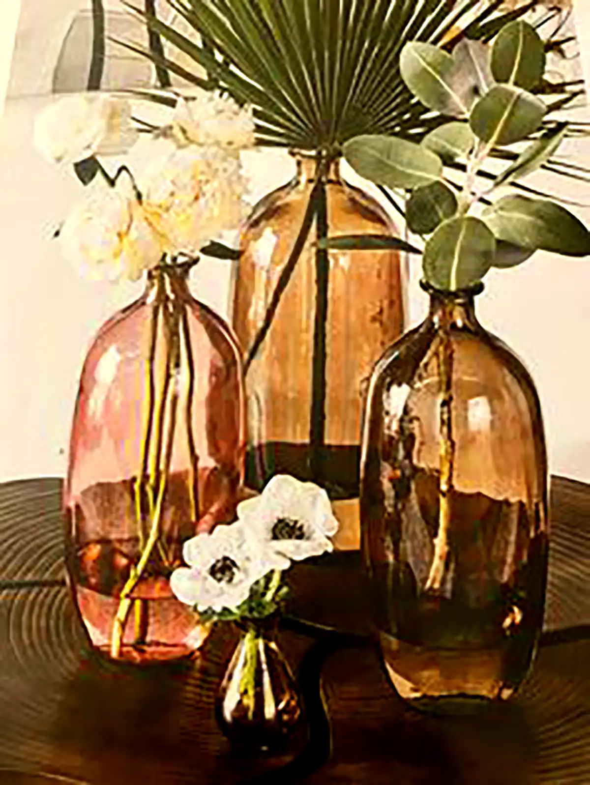 گلدون شیشه ای رنگی