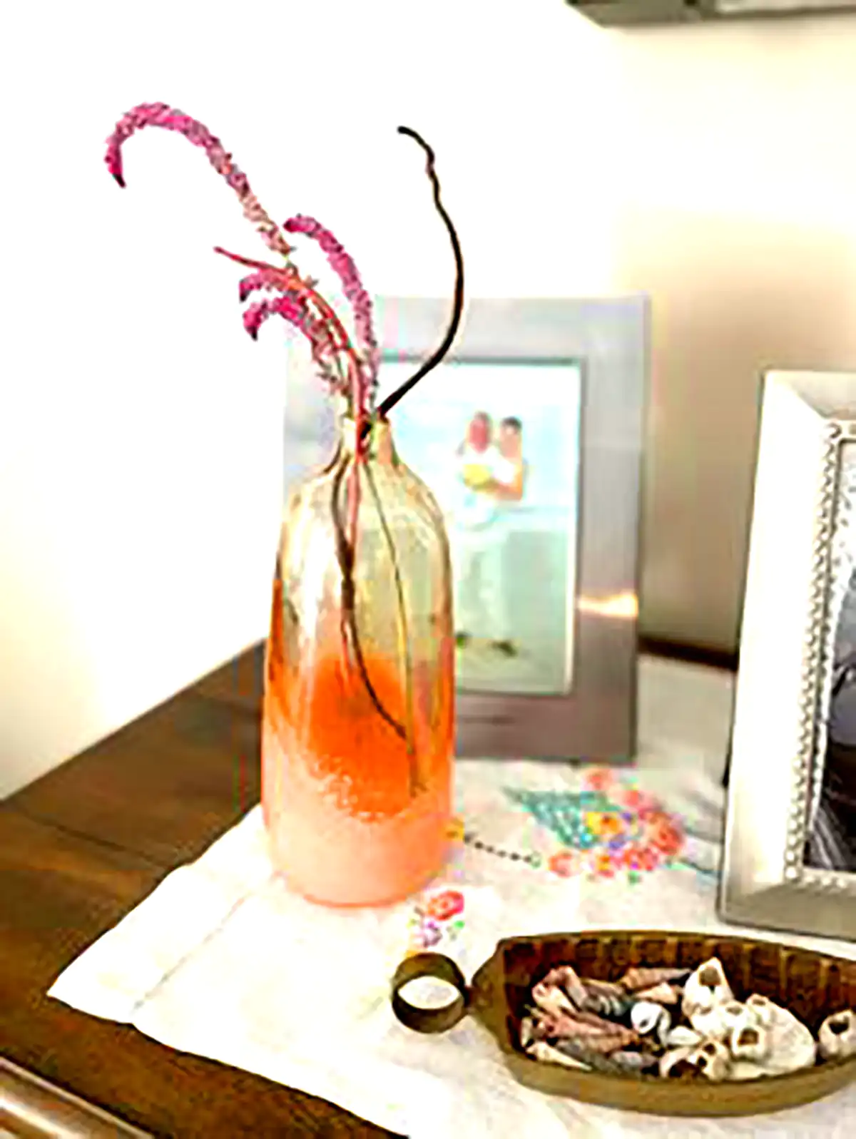گلدون شیشه ای رنگی