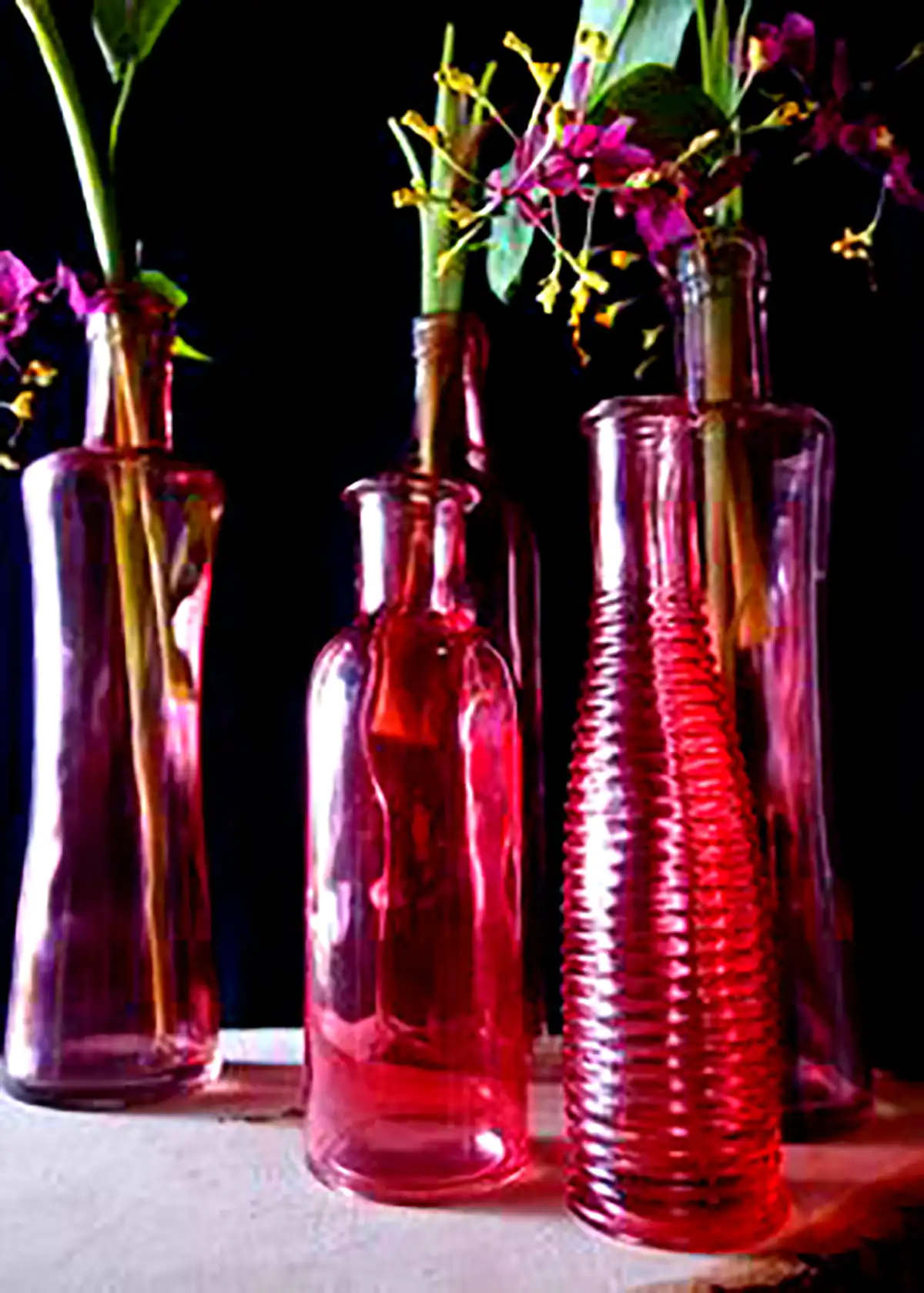 گلدون شیشه ای رنگی