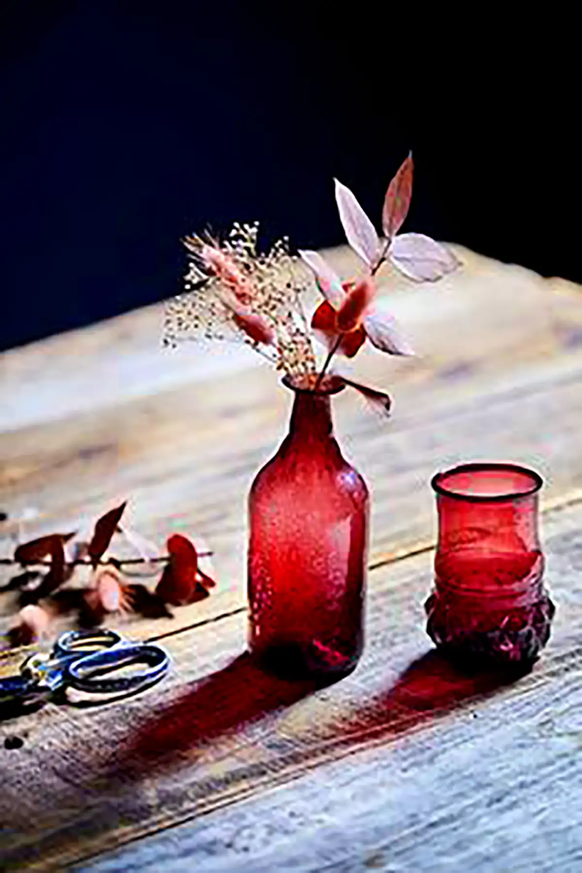 گلدون شیشه ای رنگی