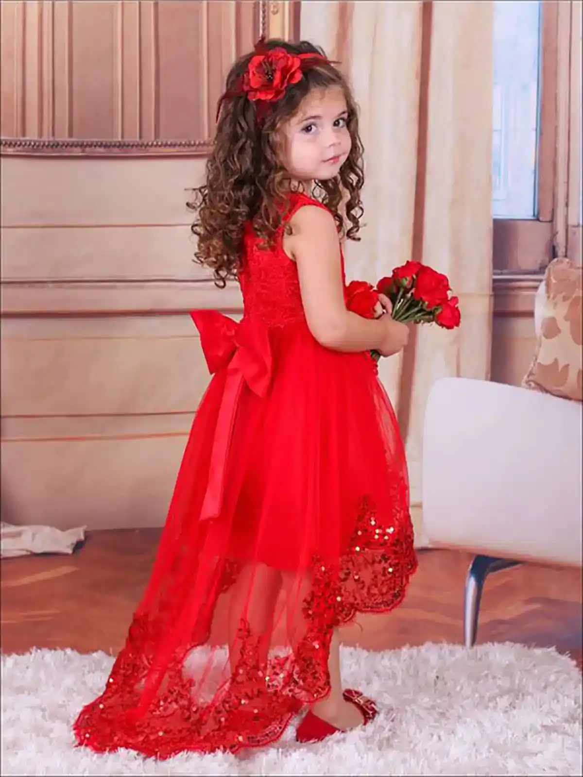 پیراهن دنباله دار مجلسی دخترانه