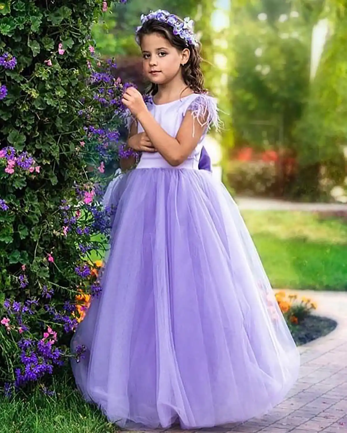 لباس عروس بچگانه بنفش
