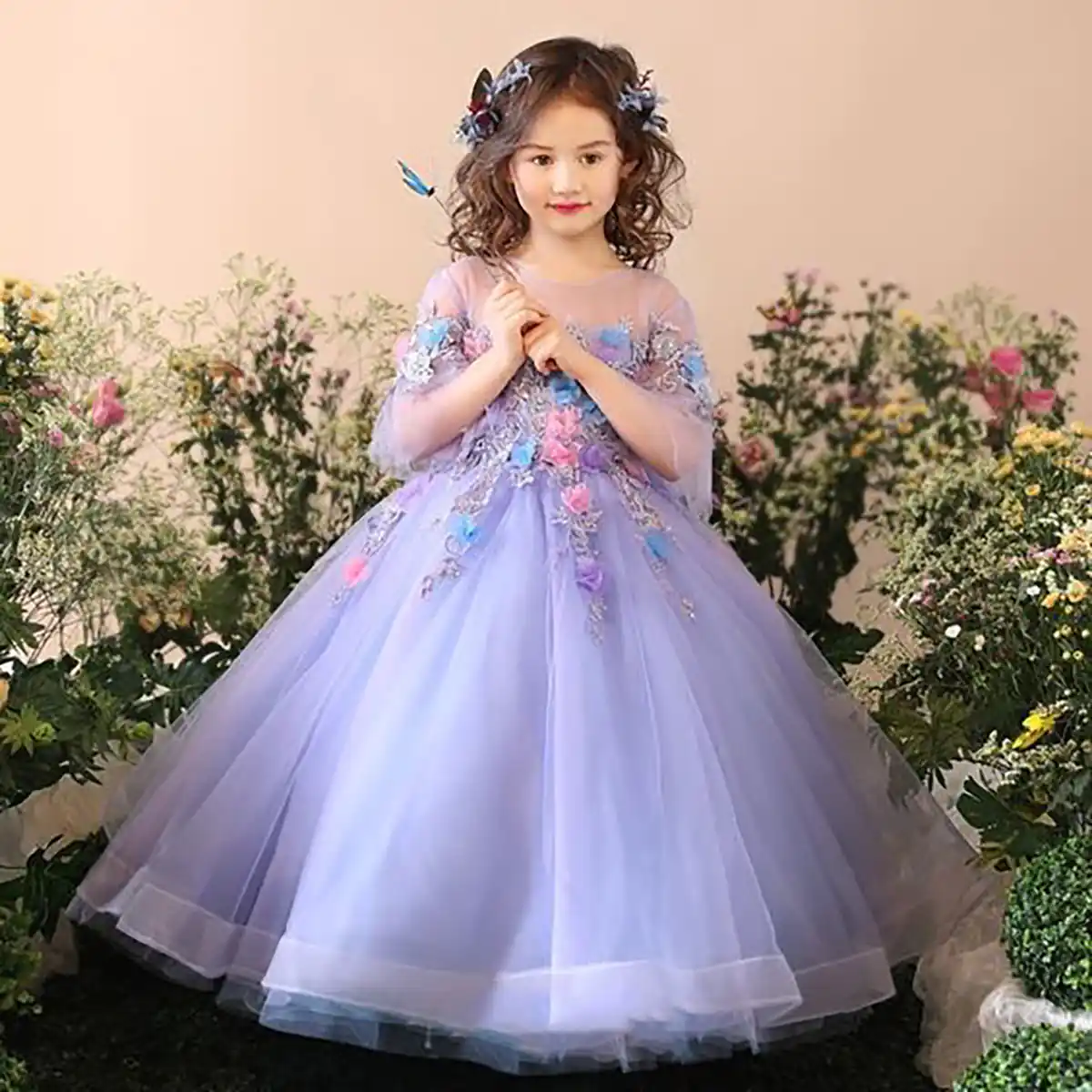 لباس عروس بچگانه بنفش
