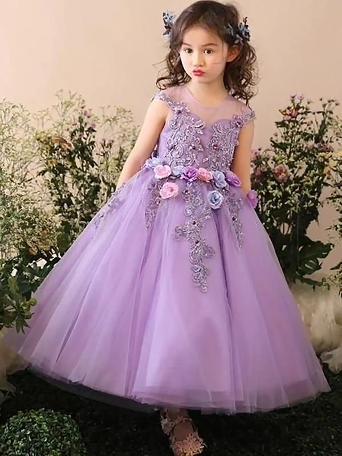 لباس عروس بچگانه بنفش
