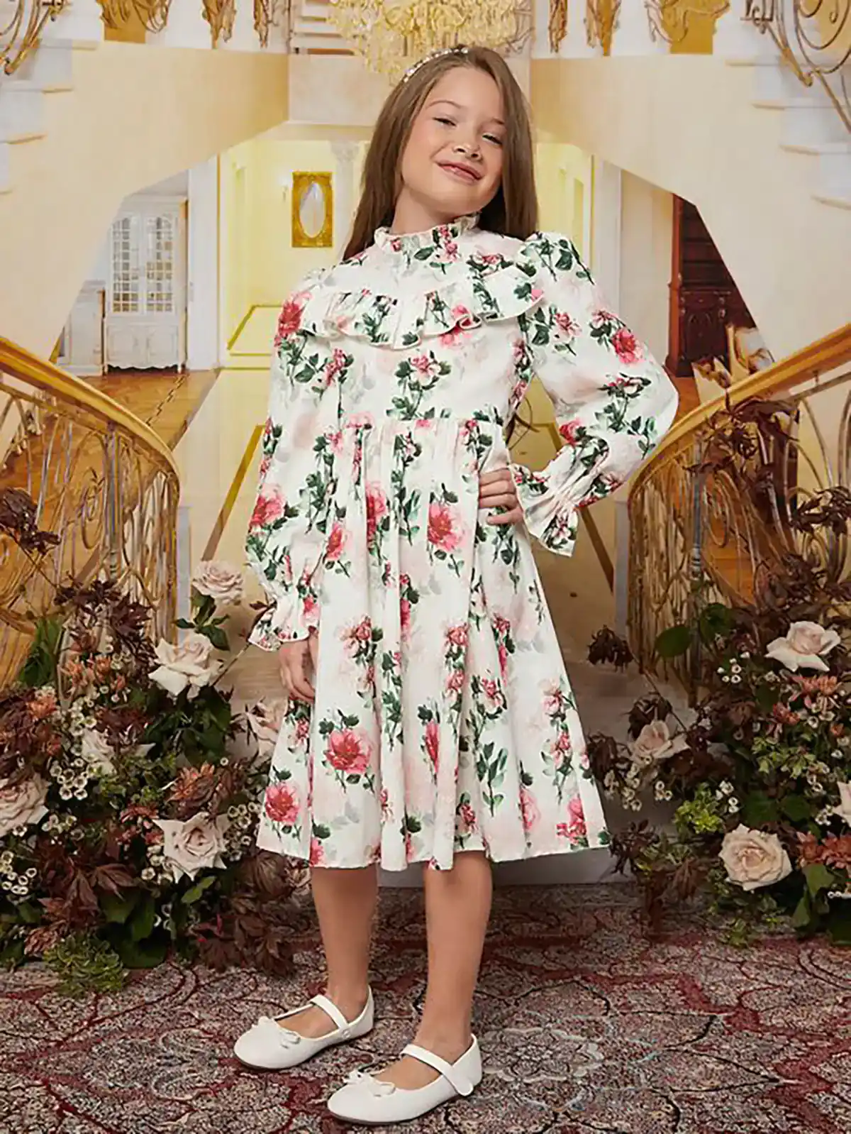 سارافن بلند گل گلی دخترونه