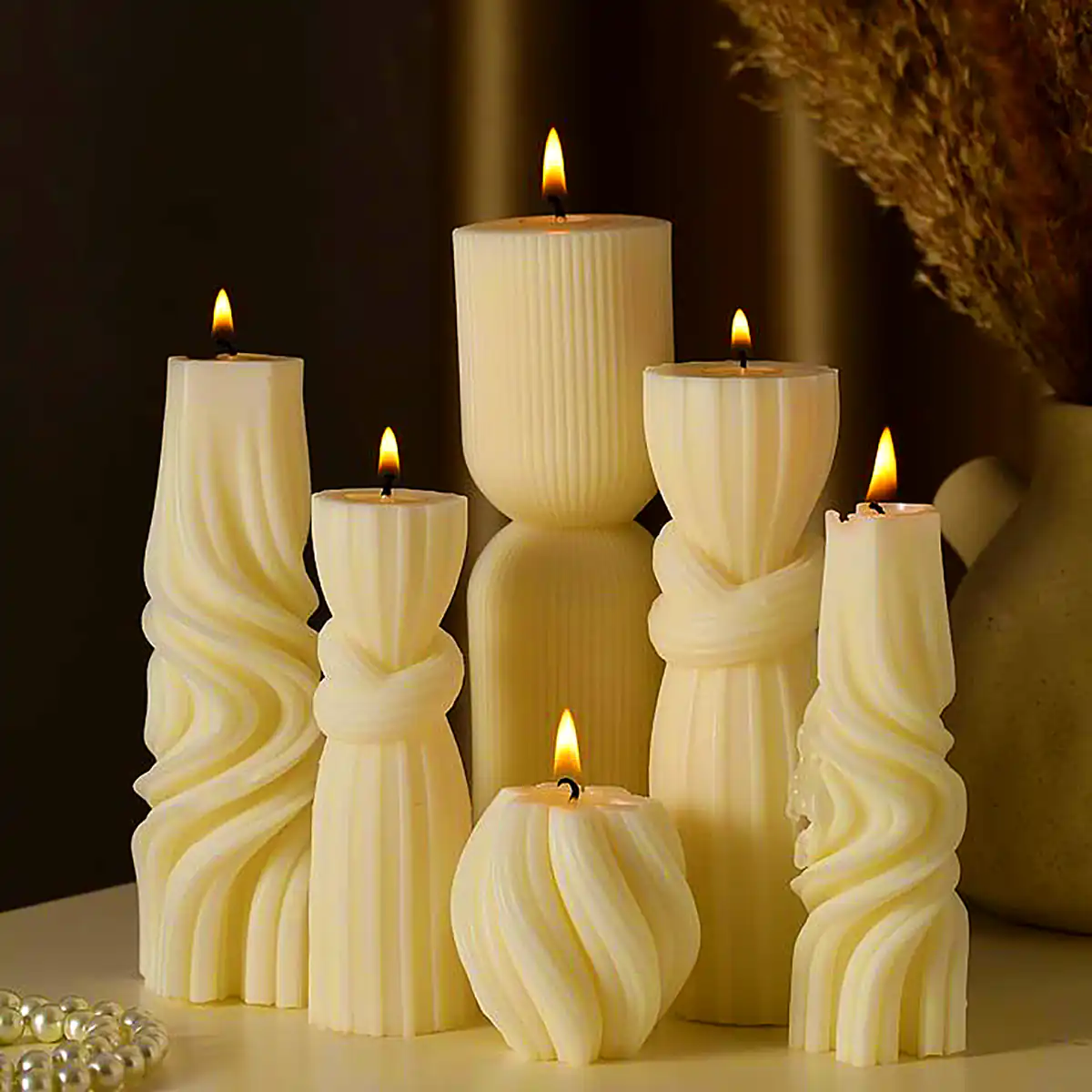 شمع استوانه‌ای متالیک
