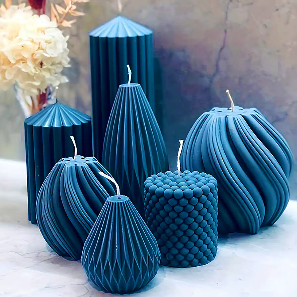 شمع استوانه‌ای متالیک