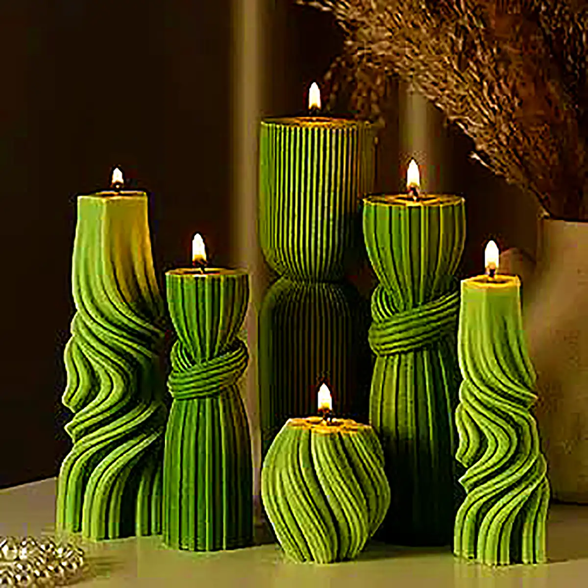 شمع استوانه‌ای متالیک