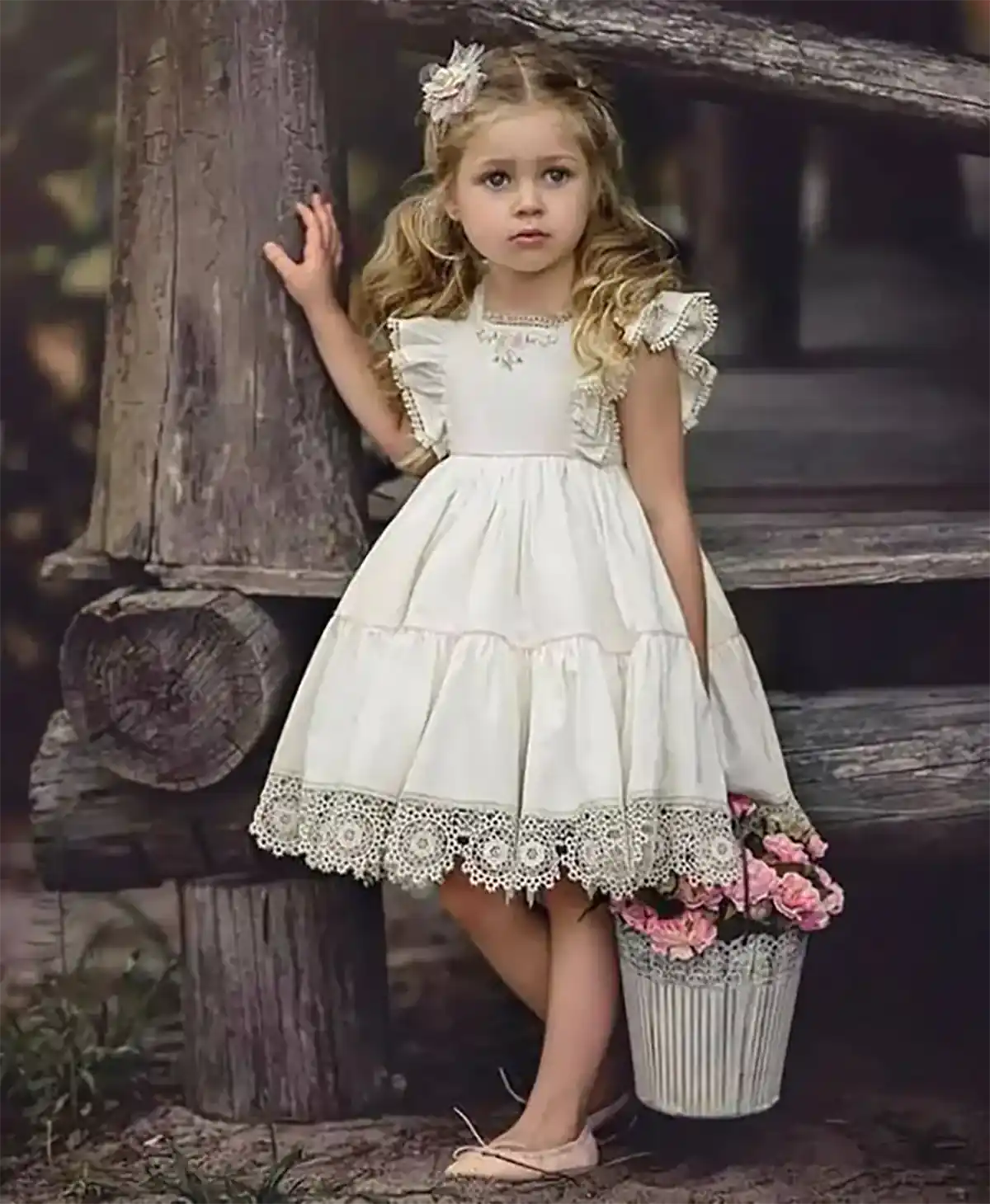 پیراهن آستین پروانه ای دخترونه