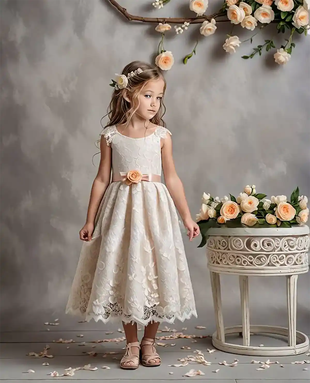 پیراهن عروسکی دخترانه نباتی