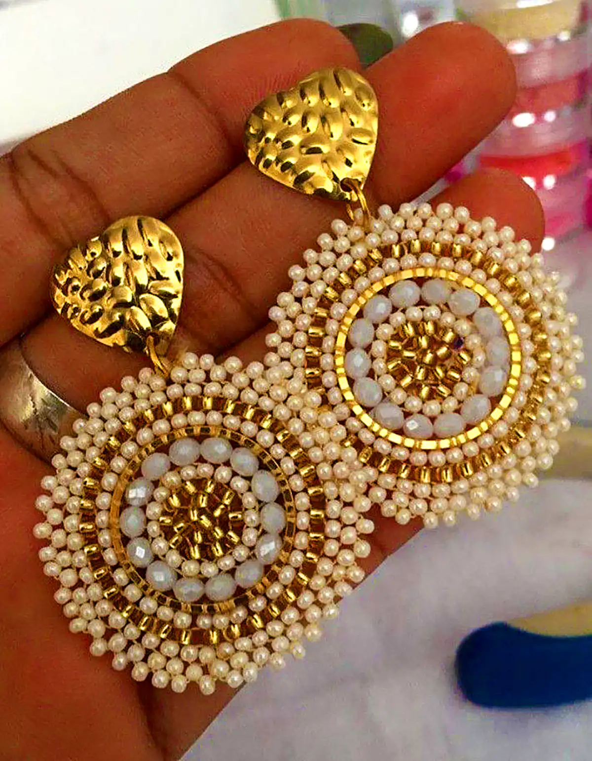 گوشواره رنگی و خلاقانه مهره‌ای 