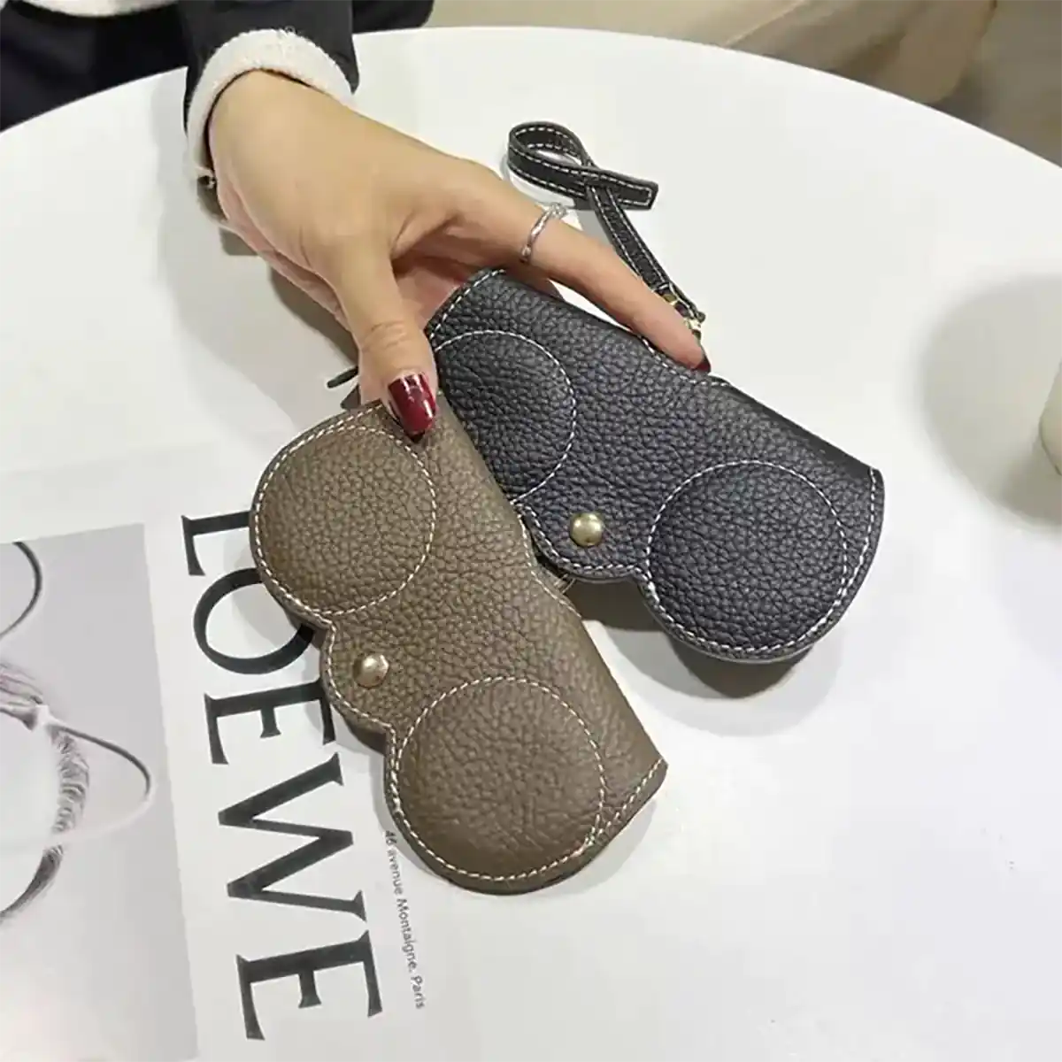 کیف عینک چرم شیک