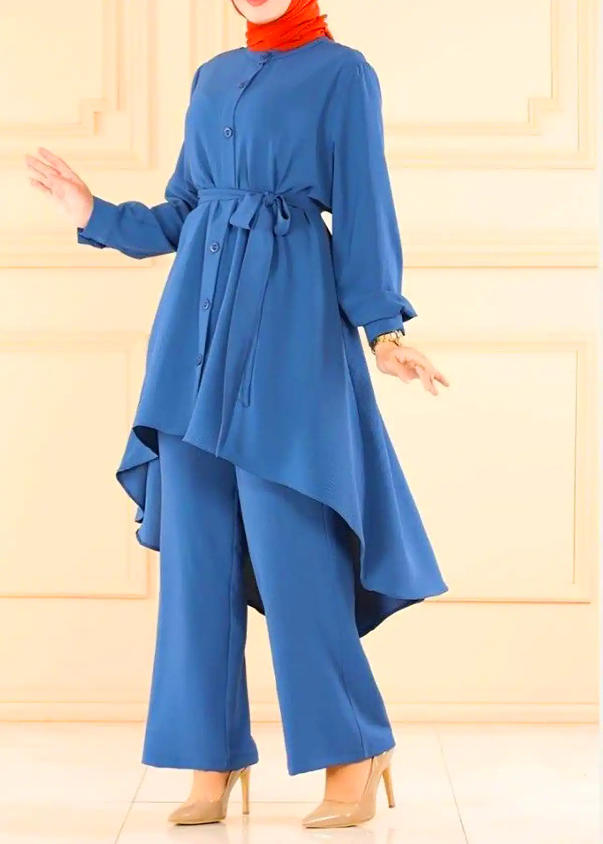 پیراهن نخی پاستیلی زنانه