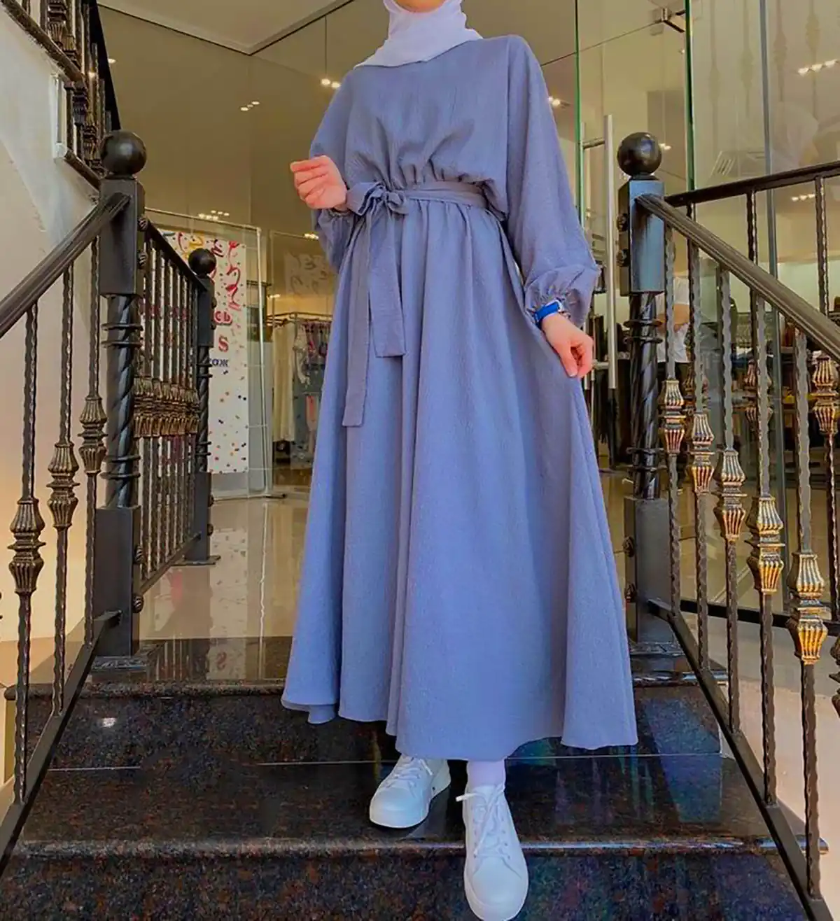 پیراهن نخی پاستیلی زنانه