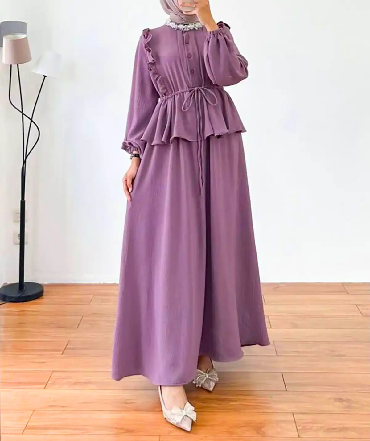 پیراهن نخی پاستیلی زنانه