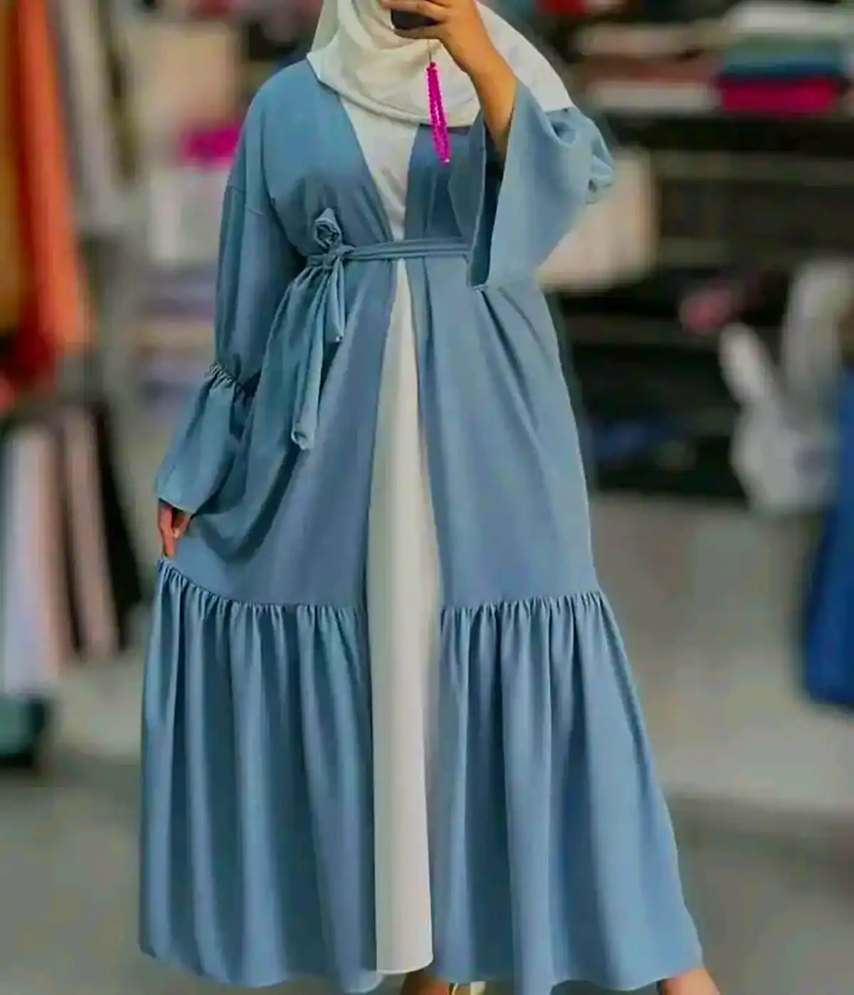 پیراهن نخی پاستیلی زنانه