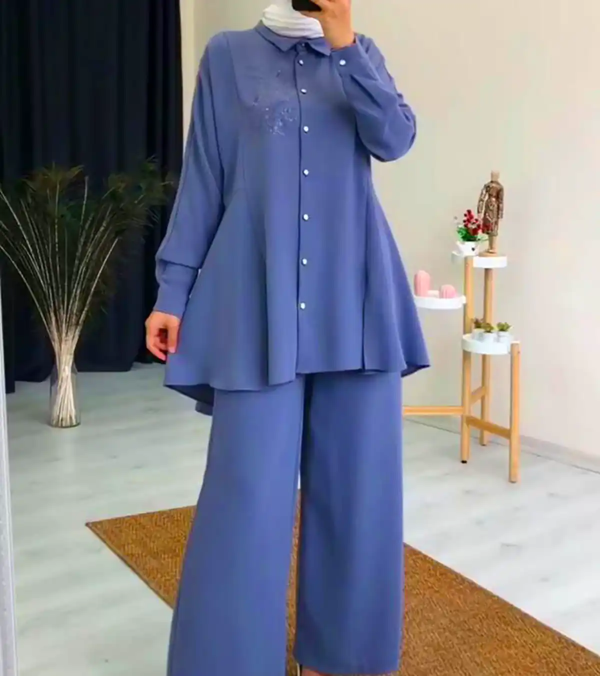 پیراهن نخی پاستیلی زنانه
