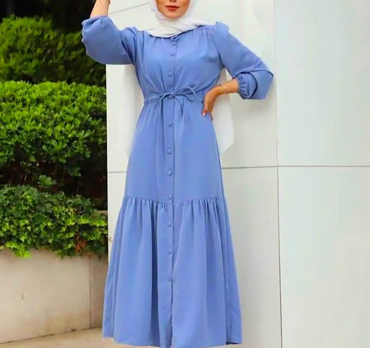 پیراهن نخی پاستیلی زنانه