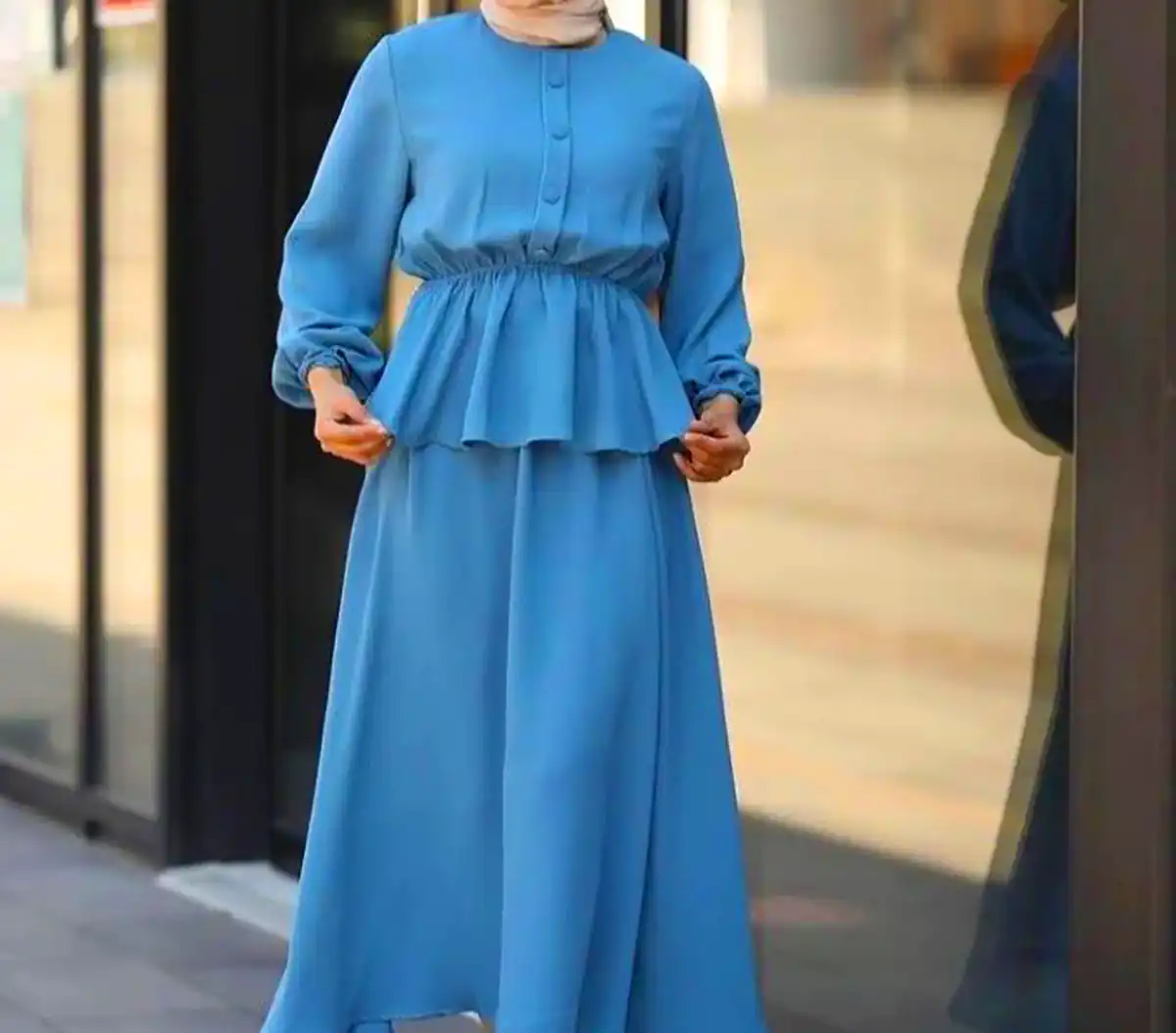 پیراهن نخی پاستیلی زنانه